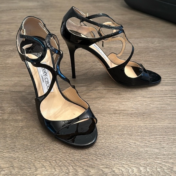 Jimmy Choo Shoes - Jimmy Choo Lang 100MM Size 38.5 in Patent Leather Black